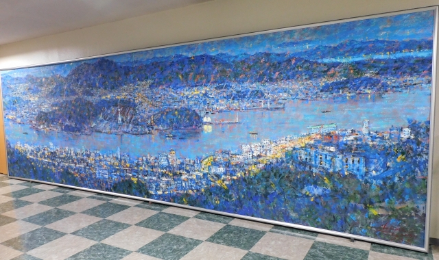 画家 中西繁先生より絵画「尾道夕景」を寄贈していただきました